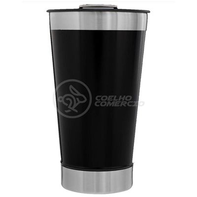 Copo Térmico Com Tampa E Abridor 473Ml Aço