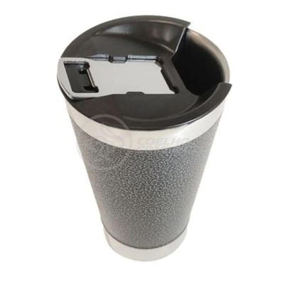 Copo Térmico C/ Tampa E Abridor 473Ml Inox - Preto