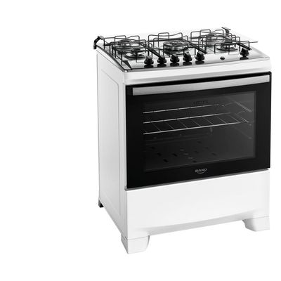 Fogão 5 Bocas Dako Supreme com Mesa em Inox e Acendimento Automático Branco  Bivolt