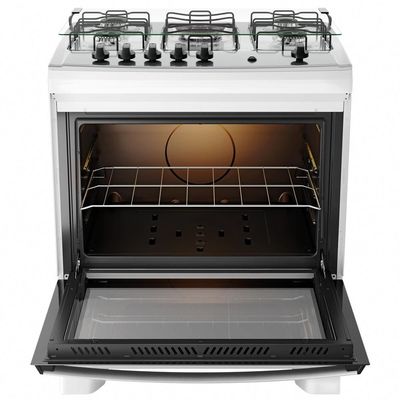 Fogão 5 Bocas Dako Supreme com Mesa em Inox e Acendimento Automático Branco  Bivolt