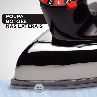 Ferro de Passar a Seco Black Decker VFA1110TM2 com Base de Alumínio preto