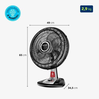 Ventilador de Mesa Mondial VTX-40-8P 40cm com Função Repelente Líquido - Preto Preto / 110