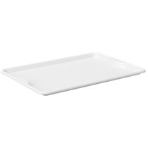 Kit 24 Bandejas para Servir 48x33cm Plástico Branco Coza Uno Horeca Buffet Refeitório Restaurante