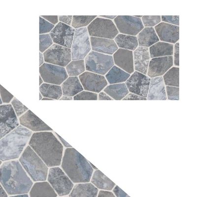 Kit 03 Papel de Parede Adesivado 45cmx05Mt PVC Pedras Cinzas