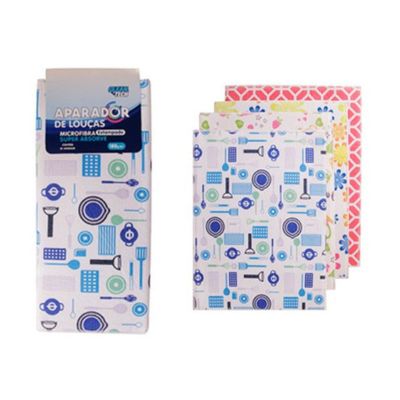 Kit 10 Toalhas Aparador Louça Microfibra Estampada 40cmx30cm