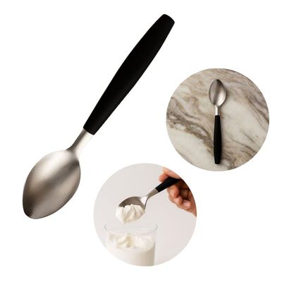 Jogo com 6 Colheres de Mesa Aço Inox Premium Cabo Preto