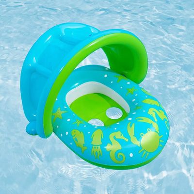 Bote Inflável Azul Infantil para Piscina com Cobertura