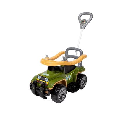 Jipe Carrinho Passeio Quadriciclo Empurrador Verde Militar