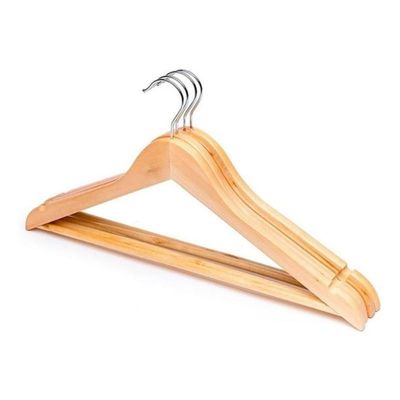 Kit com 30 Unidades Cabides de Madeira Acabamento com Verniz