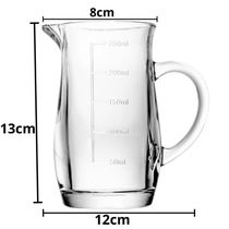 Kit 2 Jarras Medidoras 250ml Lyor Vidro Com Alça Bico Direcionador 12,5cm Receita Graduada