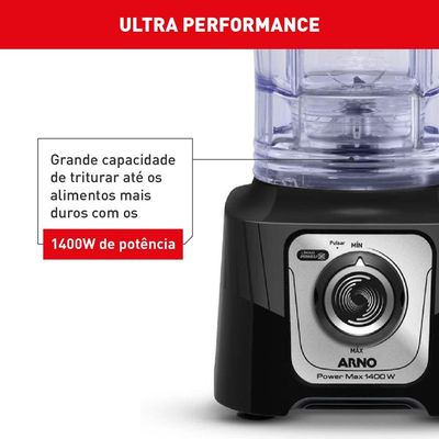 Liquidificador Arno Power Max LN65 Comfort Control 15 Velocidades 1400W - Preto Preto / 110