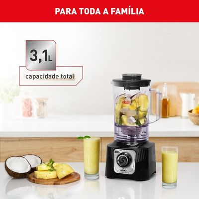 Liquidificador Arno Power Max LN65 Comfort Control 15 Velocidades 1400W - Preto Preto / 110