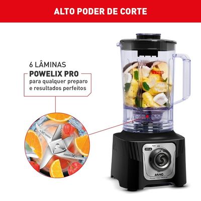 Liquidificador Arno Power Max LN65 Comfort Control 15 Velocidades 1400W - Preto Preto / 110