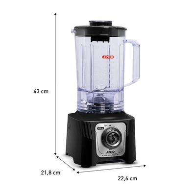 Liquidificador Arno Power Max LN65 Comfort Control 15 Velocidades 1400W - Preto Preto / 110