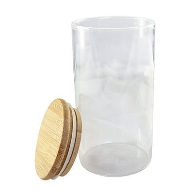 Kit 03 Potes Vidro 1200ml Hermético Multiuso Tampa de Bambu