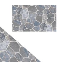 Kit 06 Papel de Parede Adesivado 45cmx05Mt PVC Pedras Cinzas