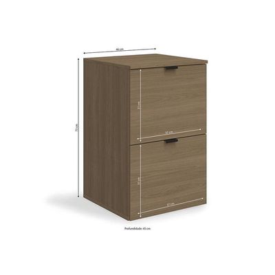 Porta Arquivos 2 Gavetas Frame Munique 46cm