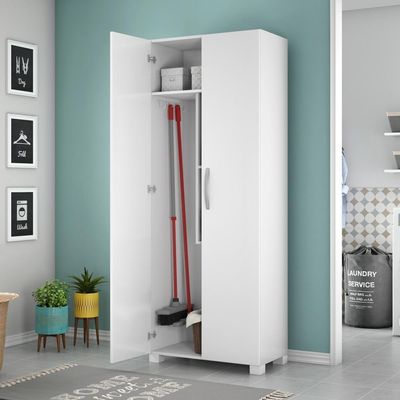 Armário Multiuso Lavanderia 2 Portas Branco