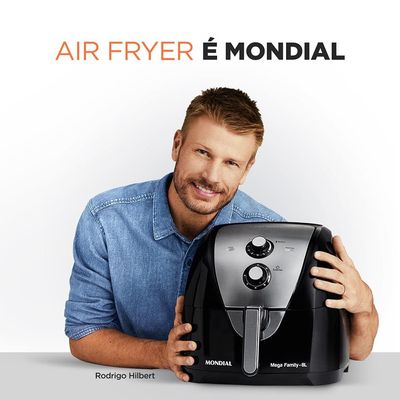 Fritadeira Elétrica Sem Óleo Air Fryer Mondial Mega Family AFN-80-BI 8L Preta/Inox Preto,Inox / 220