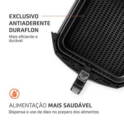 Fritadeira Elétrica Sem Óleo Air Fryer Mondial Mega Family AFN-80-BI 8L Preta/Inox Preto,Inox / 220
