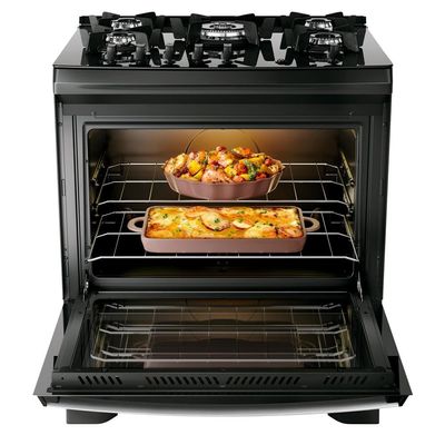 Fogão 5 Bocas Dako Supreme Glass com Mesa de Vidro e Acendimento Automático Preto - Bivolt
