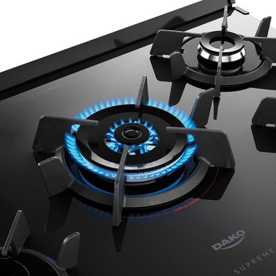 Fogão 5 Bocas Dako Supreme Glass com Mesa de Vidro e Acendimento Automático Preto - Bivolt