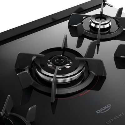 Fogão 5 Bocas Dako Supreme Glass com Mesa de Vidro e Acendimento Automático Preto - Bivolt