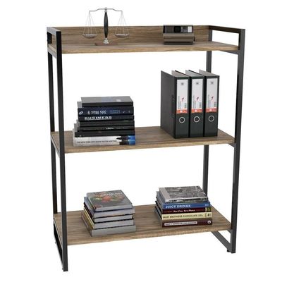 2 Estantes Livreiro 80Cm 3 Prateleiras Carvalho