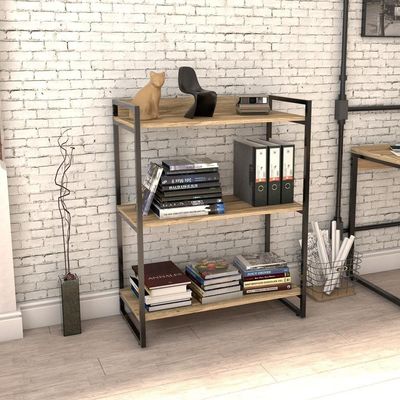 2 Estantes Livreiro 80Cm 3 Prateleiras Carvalho