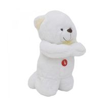 Ursinho Pelúcia Que Reza Laço Amarelo 28cm