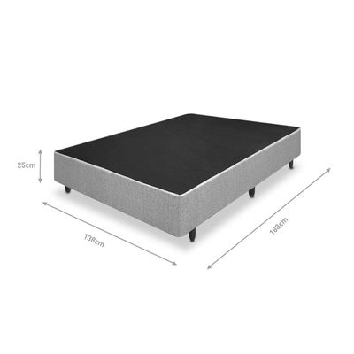 Base Box para Colchão de Casal MGA Itaflex Universal 25x138x188cm - Cinza