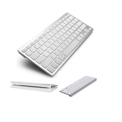 Mini Teclado Bluetooth Sem Fio para Celular Slim Prata