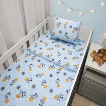 Edredom KazzaVip Baby Malha 100% Algodão Berço Americano Estampado Mickey Travesso Azul