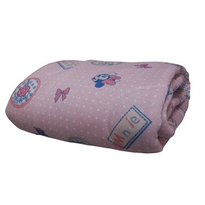 Edredom KazzaVip Baby Malha 100% Algodão Berço Americano Estampado Minnie Doce Rosa