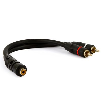 Cabo Y 1 RCA Femea X 2 RCA Macho 20CM 5MM CBAY0006 Preto STORM