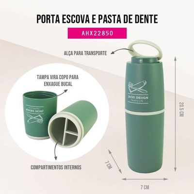 Kit Joy Bolsa Térmica, Porta Escova, Pasta De Dente, Pote Marmita 2 Andares E Garrafa Verde