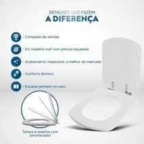 Assento Sanitário Laqueado Soft Close Bali Rosa Shell (pêssego) Para Vaso Incepa