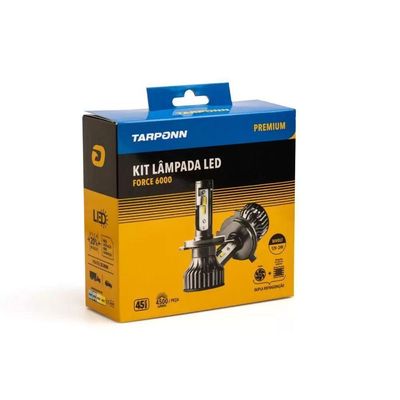 Kit Lampada Led Tarponn Force 6000 Premium H8- H9 - Tp-6138