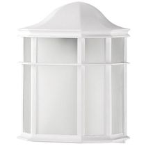 Luminária Arandela de Parede Clássica Colonial Branca Dital 19x25cm Polipropileno Lente Fosca