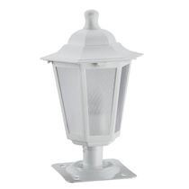 Balizador de Jardim Branco Alumínio 31cm Luminária Lente Fosca Murro Decorativo Dital