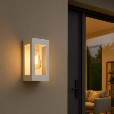 Jogo 2 Arandelas Brancas Bivolt Lente Transparente Prime Luminária Externa Jardim Dital