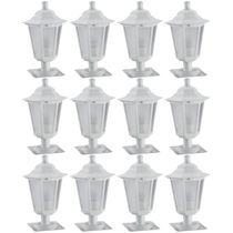 Kit 12 Luminárias de Chão 31cm Externa Decorativa Balizador de Jardim Lente Fosca Branco Dital