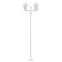 Poste Luminária Branco 1,6m Jardim 2 Lâmpadas E27 Grega Polipropileno Lente Fosca Dital