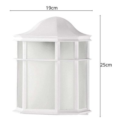 Kit 12 Luminárias Arandelas Parede Externa Jardim Muro 25cm Lente Fosca De Ville Dital Branco
