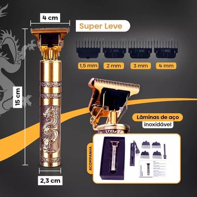 Máquina Profissional Acabamento Cabelo Barba Recarregável