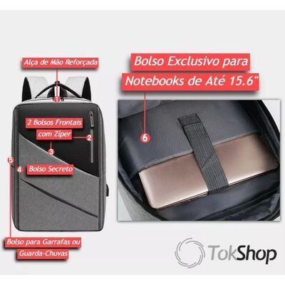 Mochila Slim Notebook Dell Lenovo Acer Hp Macbook Air 15.6