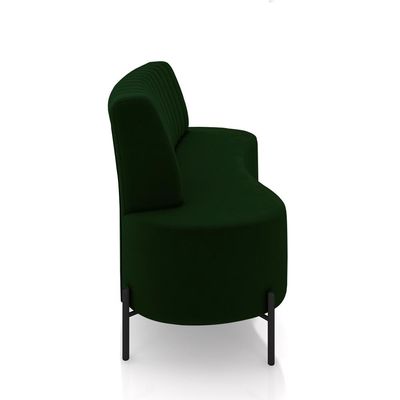 Sofá Living Decorativo 2 Lugares 1,35M Katara Pés de Ferro Veludo Verde G33 - Gran Belo