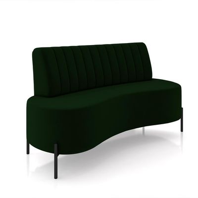 Sofá Living Decorativo 2 Lugares 1,35M Katara Pés de Ferro Veludo Verde G33 - Gran Belo
