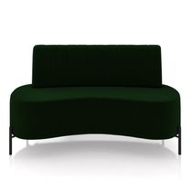 Sofá Living Decorativo 2 Lugares 1,35M Katara Pés de Ferro Veludo Verde G33 - Gran Belo