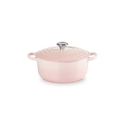 KIT LE CREUSET PANELAS REDONDAS 20CM E 24CM EM FERRO ESMALTADO SHELL PINK